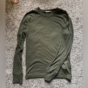 Madewell long sleeve Forest green top